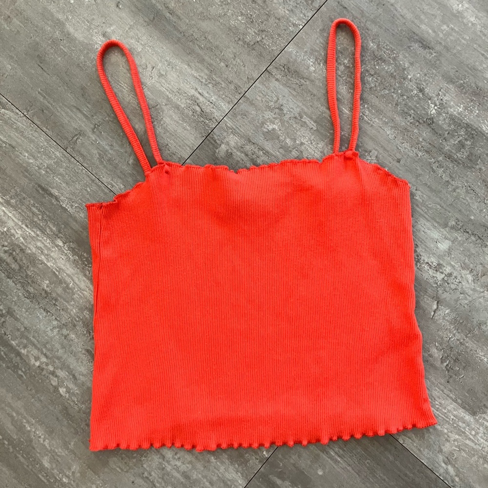 Topshop Scalloped Edge Crop Tank